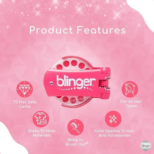Blinger Diamond Collection pink hair gem stamper with 75 gems – Shark Tank USA product in Egypt