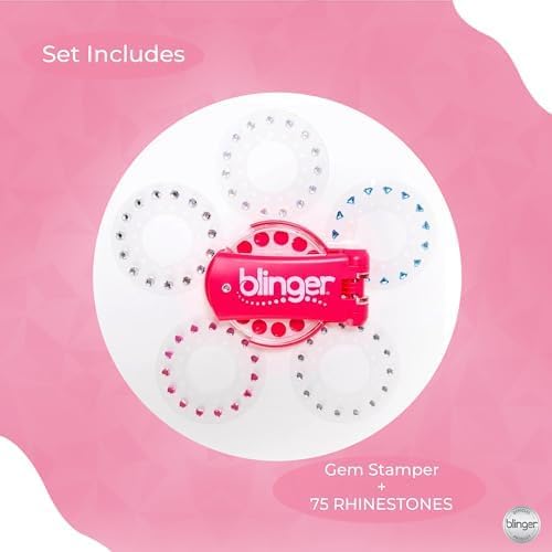 Blinger Diamond Collection pink hair gem stamper with 75 gems – Shark Tank USA product in Egypt