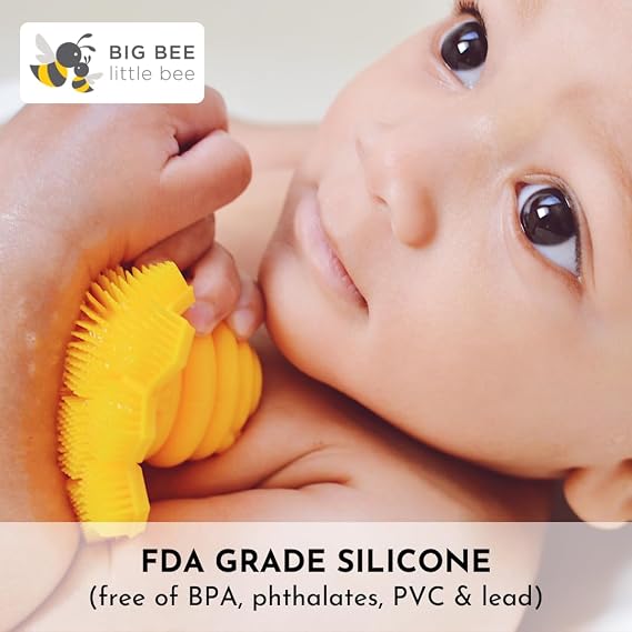 Big Bee Little Bee Original ScrubBEE yellow silicone bath scrubber – Shark Tank USA product in Egypt