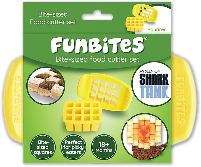 FunBites Green Squares food cutter 2 piece set – Shark Tank USA product in Egypt