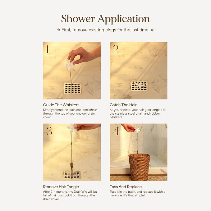 DrainWig White Daisy shower drain hair catcher 2 pack – Shark Tank USA product in Egypt
