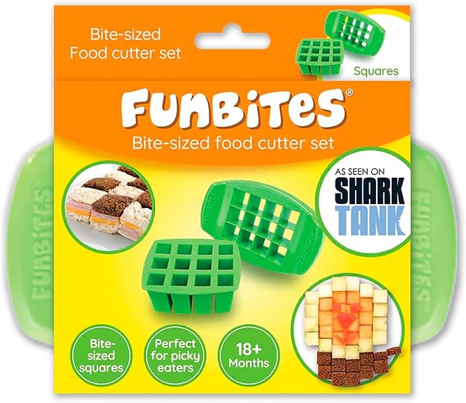 FunBites Green Squares food cutter 2 piece set – Shark Tank USA product in Egypt