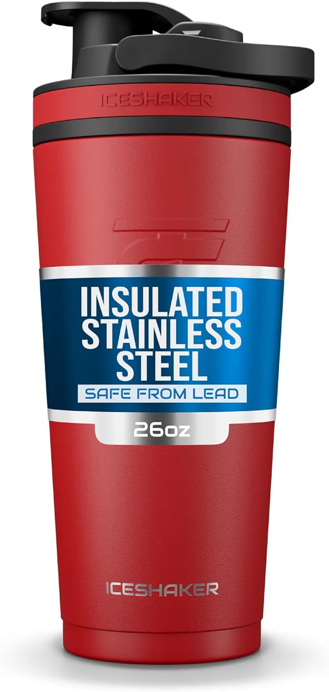 Ice Shaker 26oz black insulated stainless steel shaker bottle – Shark Tank USA product in Egypt