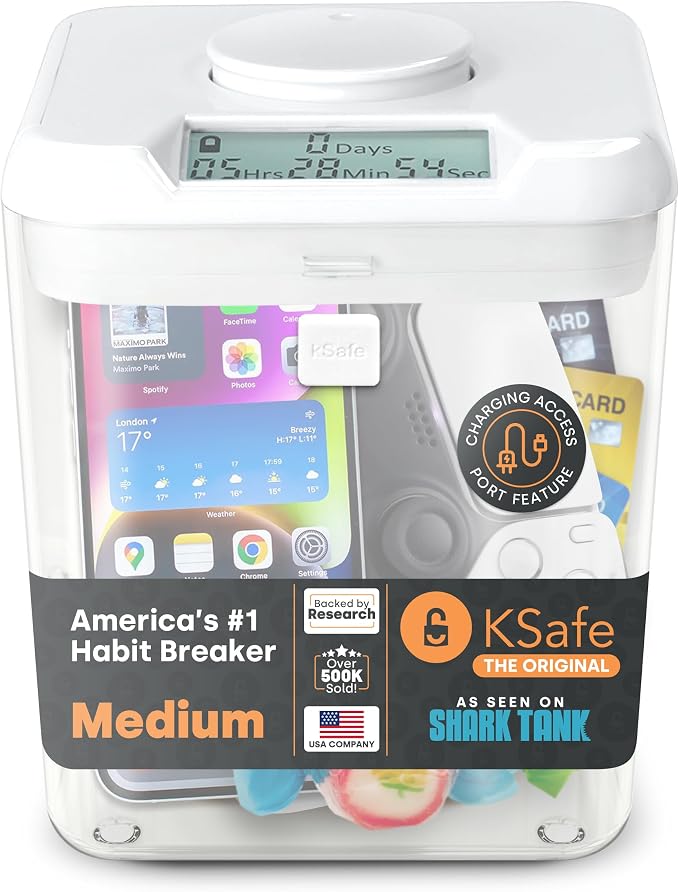 kSafe Kitchen Safe blue lid clear time locking container – Shark Tank USA product in Egypt