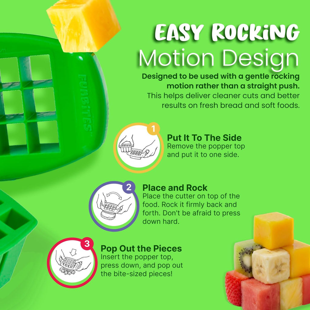 FunBites Green Squares food cutter 2 piece set – Shark Tank USA product in Egypt