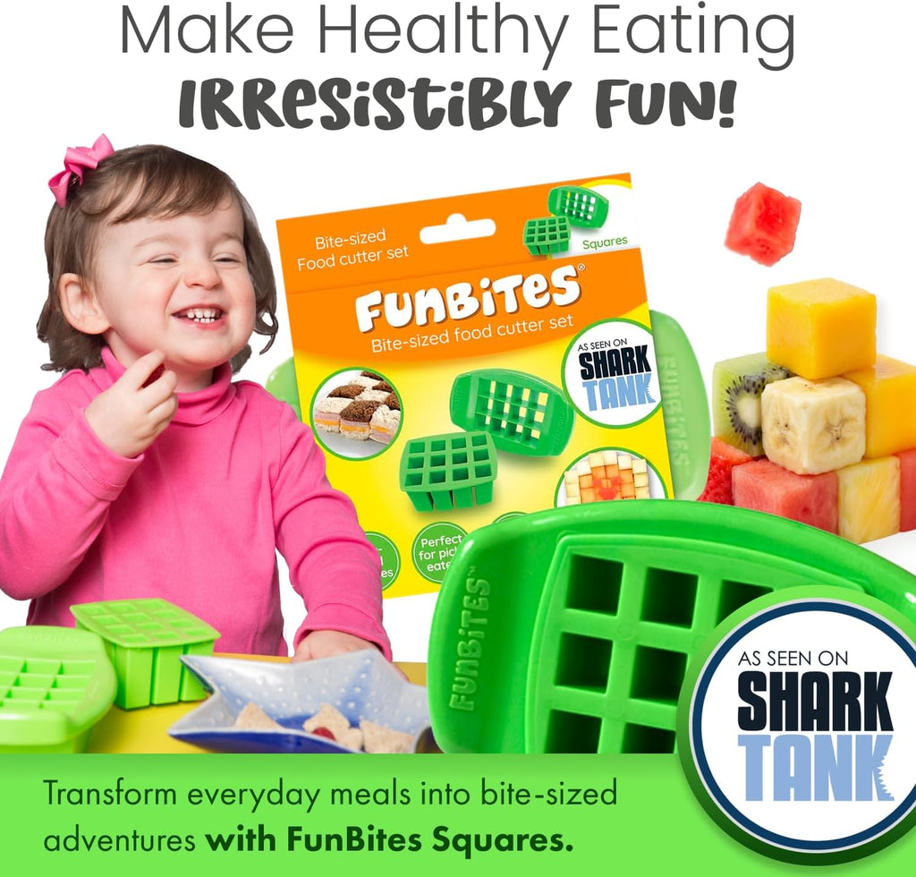 FunBites Green Squares food cutter 2 piece set – Shark Tank USA product in Egypt