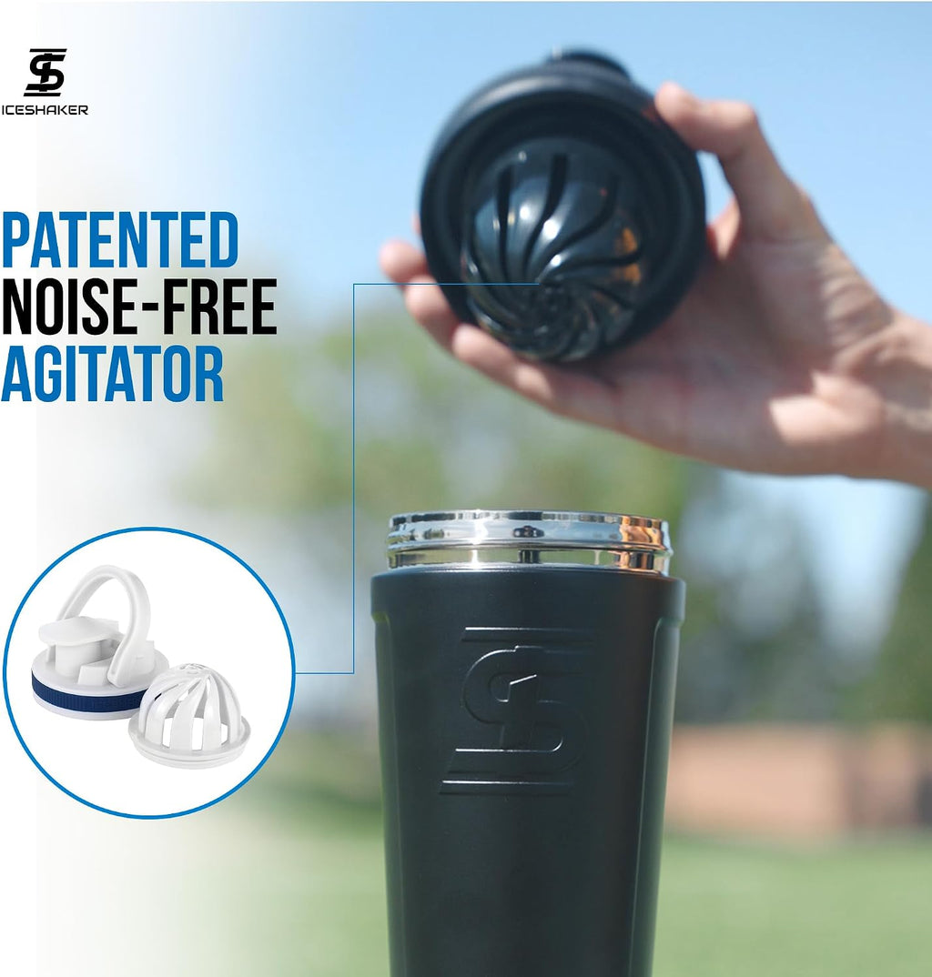 Ice Shaker 26oz black insulated stainless steel shaker bottle – Shark Tank USA product in Egypt