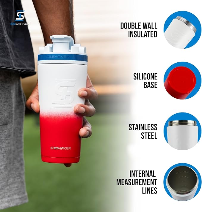Ice Shaker 26oz black insulated stainless steel shaker bottle – Shark Tank USA product in Egypt