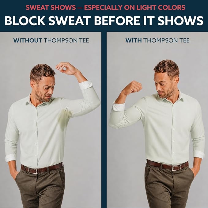 Thompson Tee white men's sweat proof undershirt Original Fit Crewneck – Shark Tank USA product in Egypt