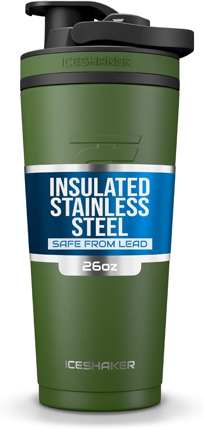Ice Shaker 26oz black insulated stainless steel shaker bottle – Shark Tank USA product in Egypt