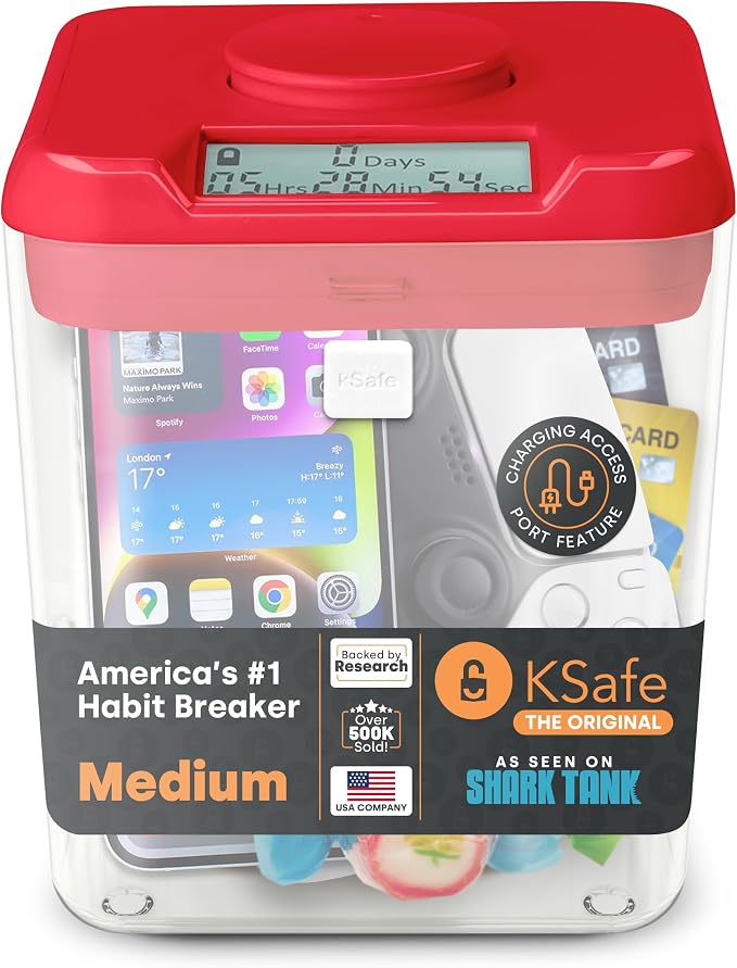 kSafe Kitchen Safe blue lid clear time locking container – Shark Tank USA product in Egypt