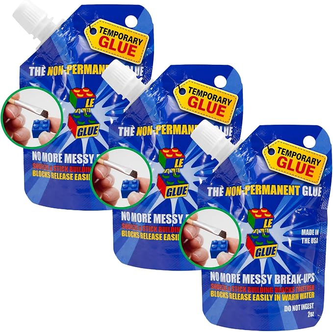 Le-Glue Temporary Glue | Building Block Adhesive | As Seen on Shark Tank