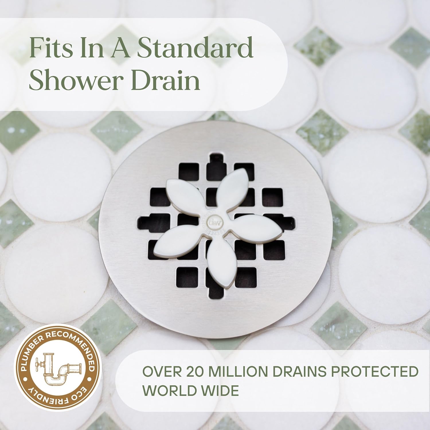 DrainWig White Daisy shower drain hair catcher 2 pack – Shark Tank USA product in Egypt