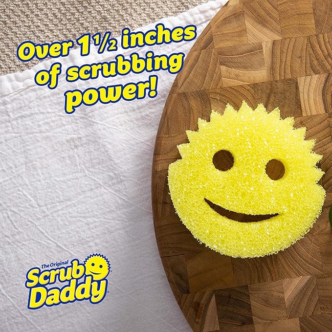 Scrub Daddy Original yellow smiley face cleaning sponge