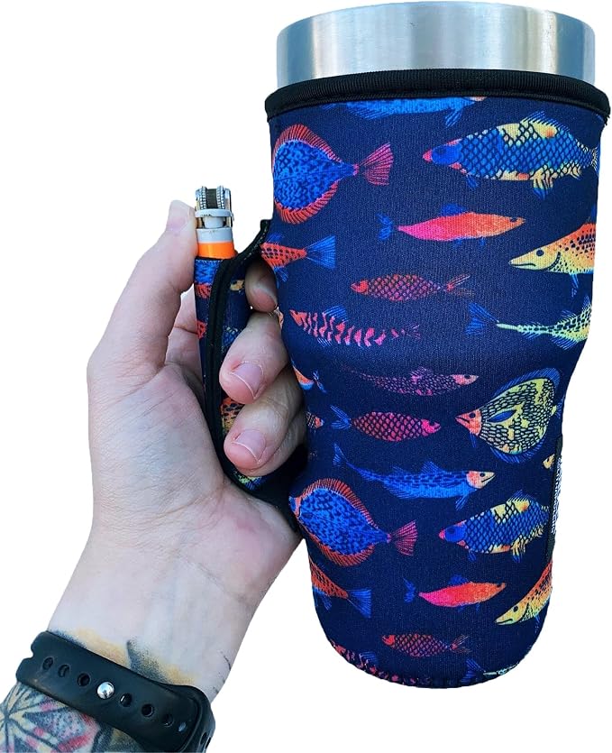 Lit Handlers 30oz neoprene tumbler sleeve with handle – Shark Tank USA product in Egypt