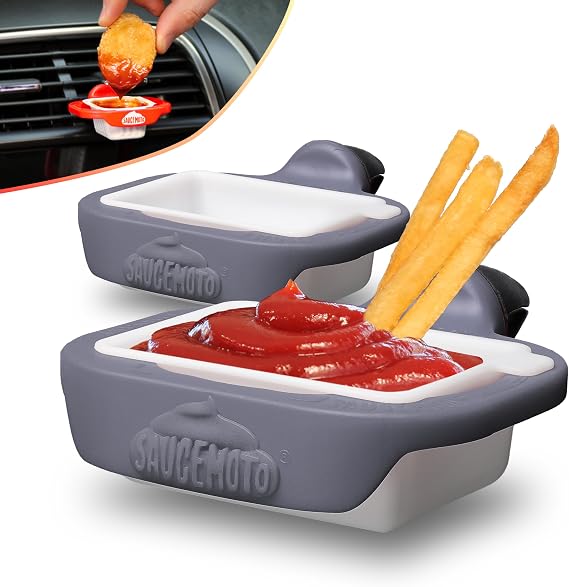 Saucemoto Dip Clip black 2 pack car sauce holder – Shark Tank USA product in Egypt