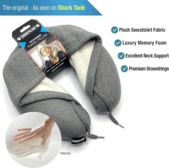 HoodiePillow inflatable hooded travel neck pillow – Shark Tank USA product in Egypt
